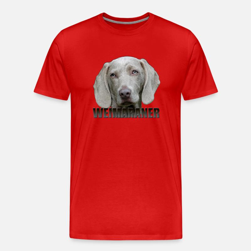 Weimaraner - Männer Premium Bio T-Shirt - Rot