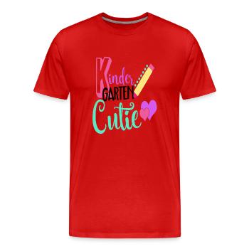 Chemise Cutie de maternelle - T-shirt bio Premium Homme - rouge - Devant - Damien (186cm)