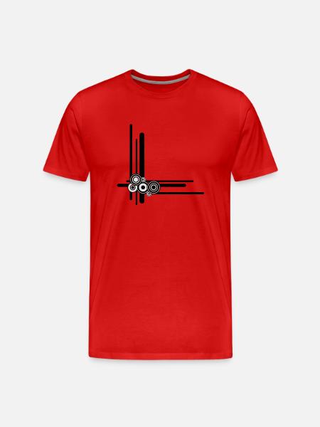 lines - Men's Premium Organic T-Shirt - red