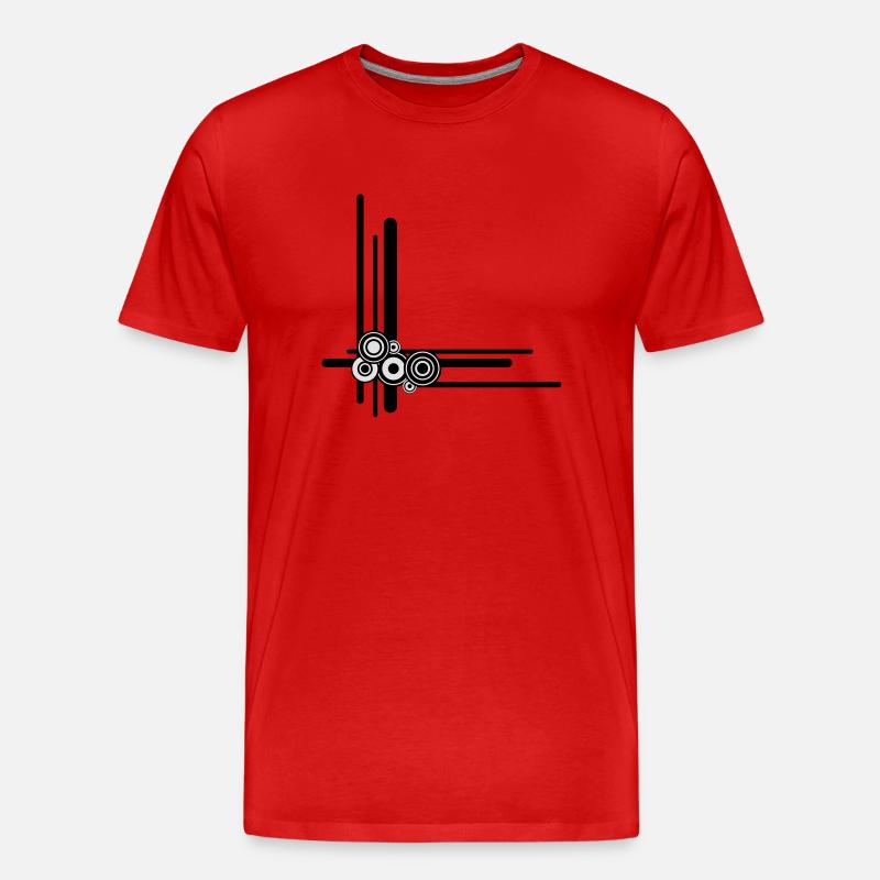 linien - Männer Premium Bio T-Shirt - Rot