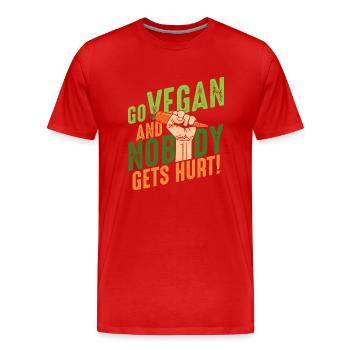 Go vegan and nobody gets hurt Veganer Veganismus - Männer Premium Bio T-Shirt - Rot - Vorne - Damien (186cm)