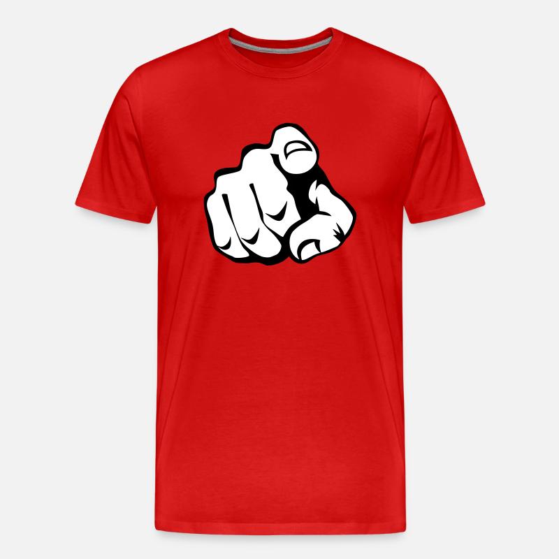 60 Zeigefinger - Männer Premium Bio T-Shirt - Rot