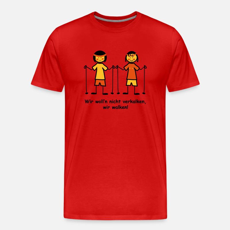 Walking II - Männer Premium Bio T-Shirt - Rot