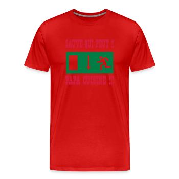 Sauve qui peut PAPA cuisine !!! - Männer Premium Bio T-Shirt - Rot - Vorne - Damien (186cm)