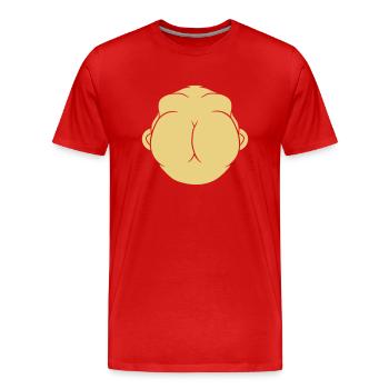 ass with ears face sexy butt ass id - Men's Premium Organic T-Shirt - red - Front - Damien (186cm)