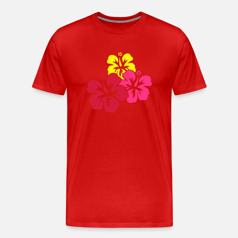 hawaii_blumen - Männer Premium Bio T-Shirt - Rot