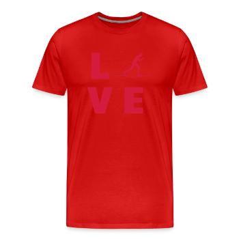 Langlaufen / Langlauf / eislaufen / Langläufer - Männer Premium Bio T-Shirt - Rot - Vorne - Damien (186cm)
