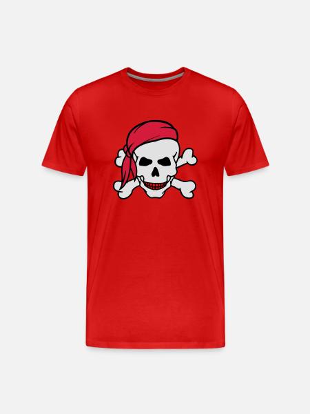 totenkopf_pirat_02 - Men's Premium Organic T-Shirt - red