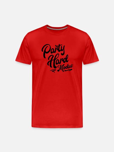 party modus hard - Männer Premium Bio T-Shirt - Rot