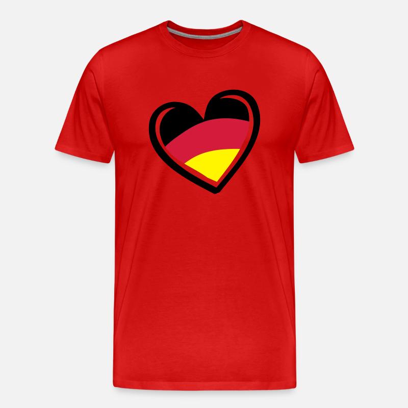 herz deutschland - Männer Premium Bio T-Shirt - Rot