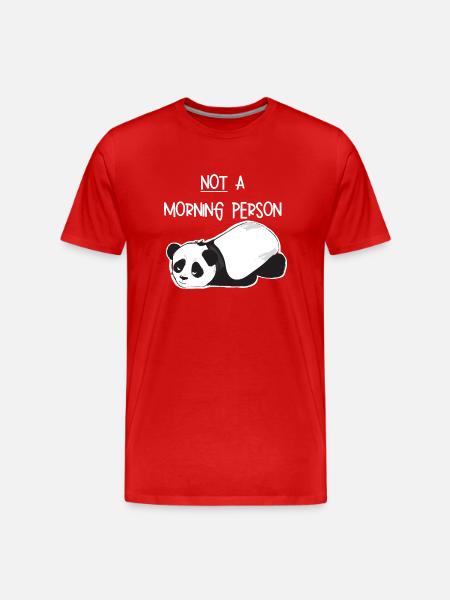 Kein morgendliches Mensch-Grumpy Panda - Männer Premium Bio T-Shirt - Rot