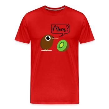 Kiwi Vogel Tier Frucht Obst Mama lustig Neuseeland - Männer Premium Bio T-Shirt - Rot - Vorne - Damien (186cm)