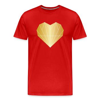 Heart Diamond Gold - Men's Premium Organic T-Shirt - red - Front - Damien (186cm)
