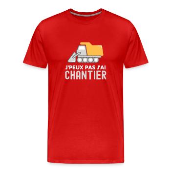Chantier - T-shirt bio Premium Homme - rouge - Devant - Damien (186cm)
