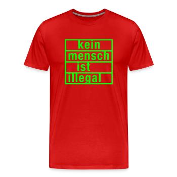 kein mensch ist illegal - Männer Premium Bio T-Shirt - Rot - Vorne - Damien (186cm)