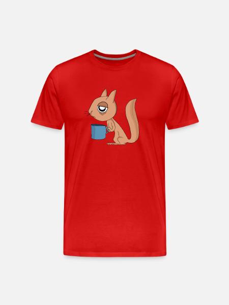 Eichhörnchen müde - Männer Premium Bio T-Shirt - Rot