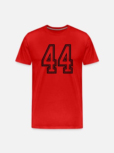 44 Zahl symbol - Männer Premium Bio T-Shirt - Rot