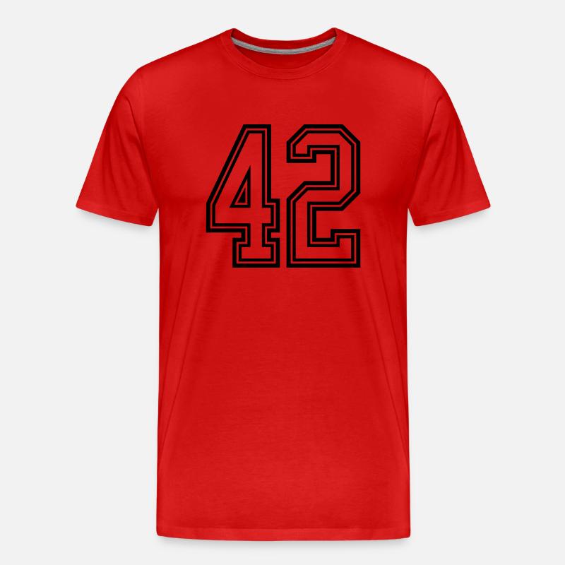 42 Zahl symbol - Männer Premium Bio T-Shirt - Rot