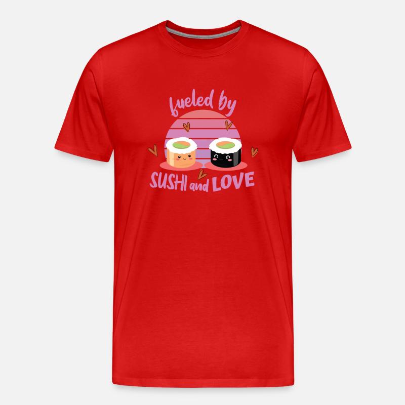 Sushi - Männer Premium Bio T-Shirt - Rot