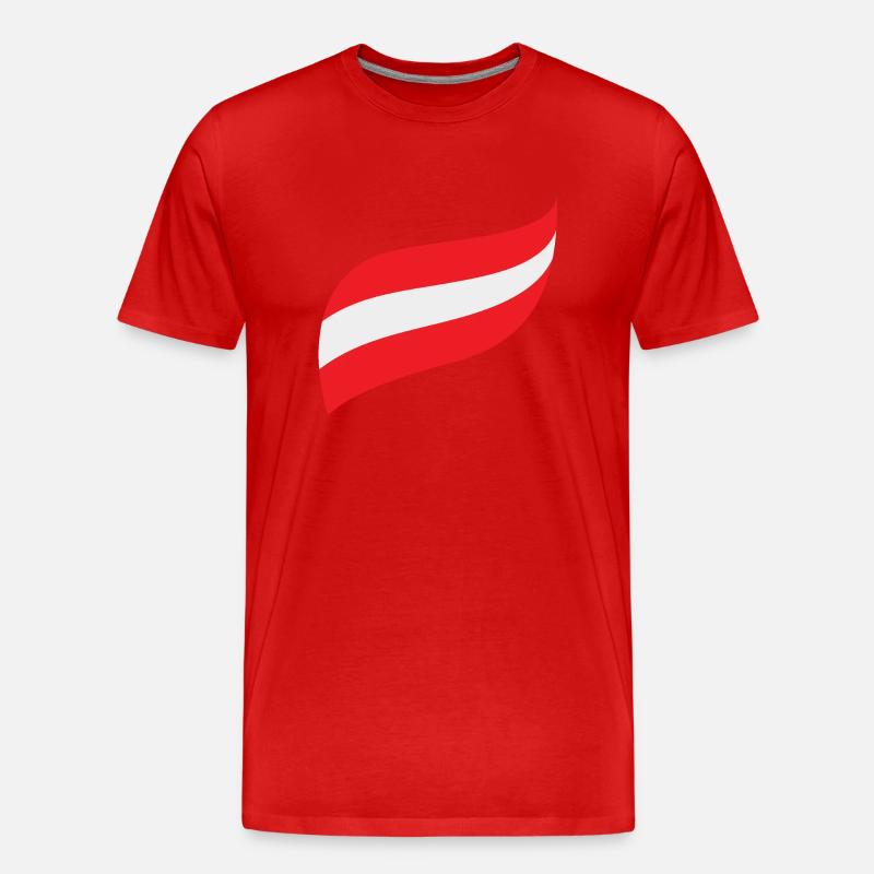 Österreich Flagge - Männer Premium Bio T-Shirt - Rot
