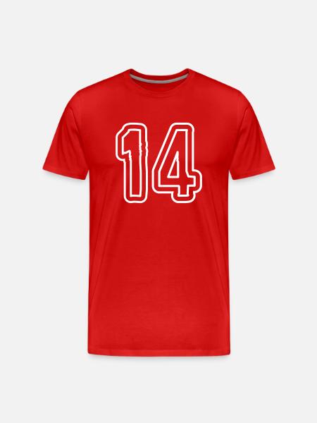 14 Zahl symbol - Männer Premium Bio T-Shirt - Rot