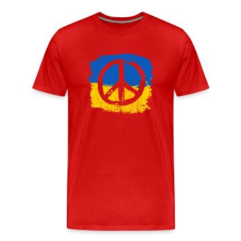 peace ukraine sign - Männer Premium Bio T-Shirt - Rot - Vorne - Damien (186cm)
