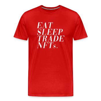 Eat Sleep Trade NFTs - Männer Premium Bio T-Shirt - Rot - Vorne - Damien (186cm)