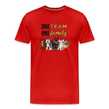 team familie hund bachelorette party schildmaid - Männer Premium Bio T-Shirt - Rot - Vorne - Damien (186cm)
