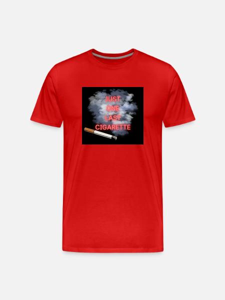 Just one last cigarette - Männer Premium Bio T-Shirt - Rot