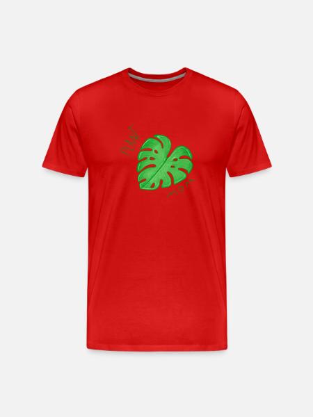 monstera plantmom - Men's Premium Organic T-Shirt - red