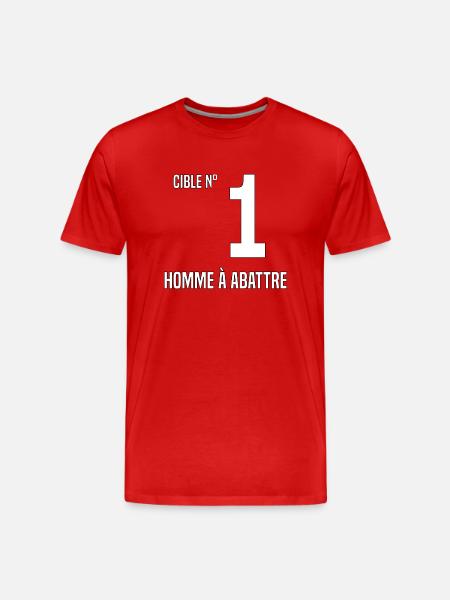 Cible n°01 homme à abattre - T-shirt bio Premium Homme - rouge