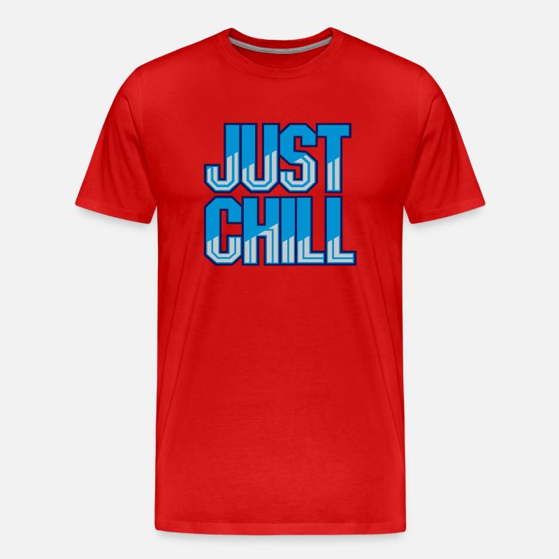 Just Chill Text Logo - Männer Premium Bio T-Shirt - Rot