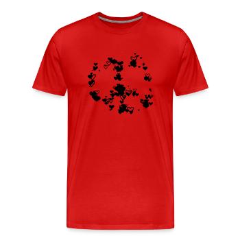 Peace Drawn Drawing Designer Vector - Men's Premium Organic T-Shirt - red - Front - Damien (186cm)