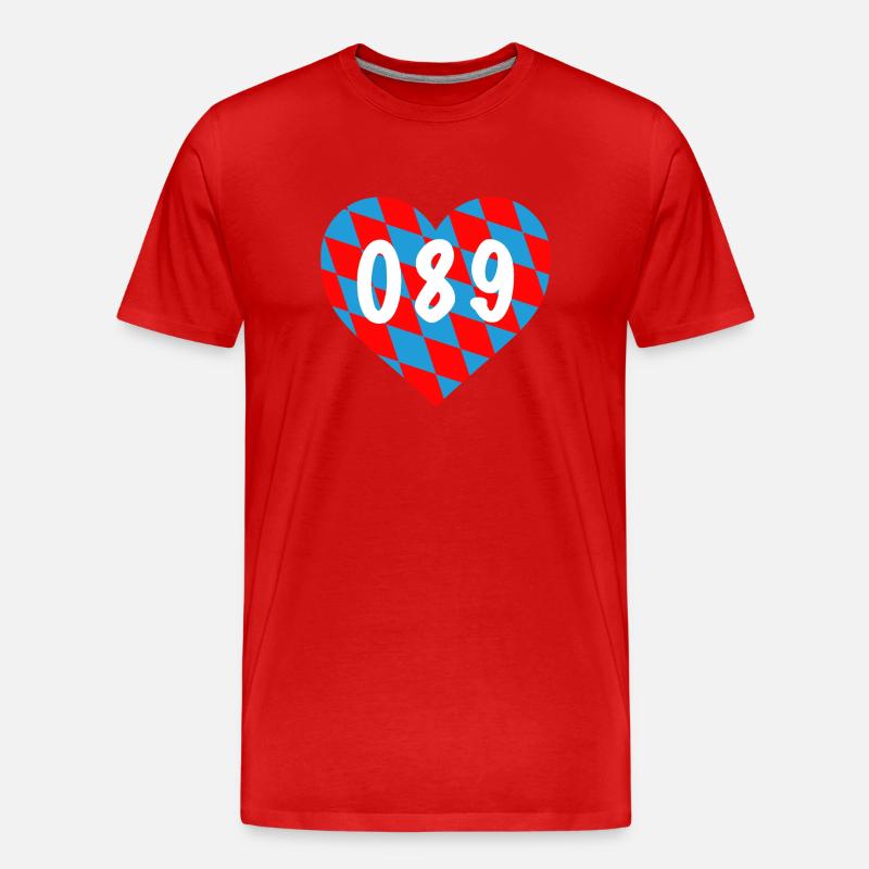 089 Bar - Männer Premium Bio T-Shirt - Rot