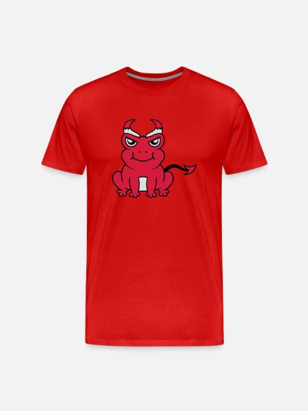 Devil Horns Frog Demon - Men's Premium Organic T-Shirt - red