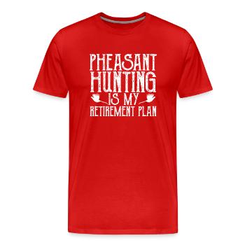 Chasse au faisan Faisan Chasse aux oiseaux Chasseurs d’oiseaux - T-shirt bio Premium Homme - rouge - Devant - Damien (186cm)
