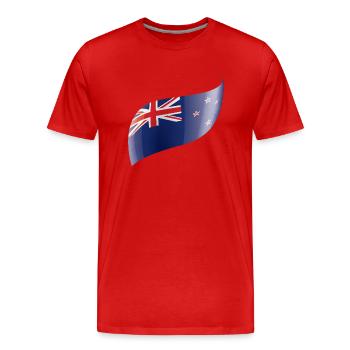 New Zealand flag waved - Men's Premium Organic T-Shirt - red - Front - Damien (186cm)