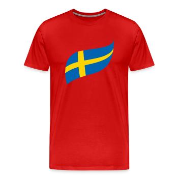 Swedish flag - Men's Premium Organic T-Shirt - red - Front - Damien (186cm)