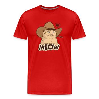 Cowboy Cat - T-shirt bio Premium Homme - rouge - Devant - Damien (186cm)