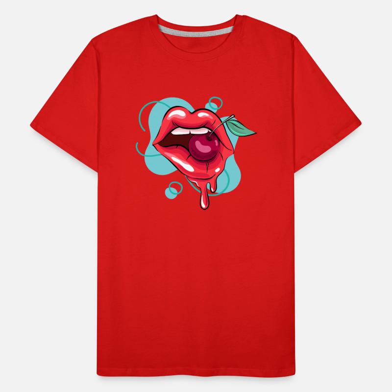 Red Lipstick Männer Premium Bio T-Shirt