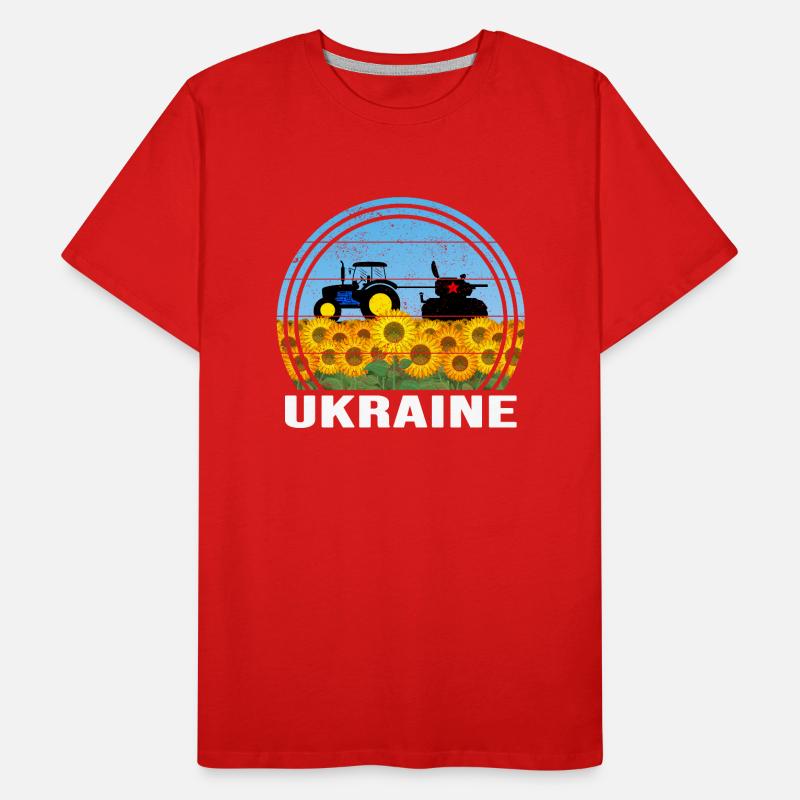 UKRAINE TRACTOR Ukrainian FRONT SUPPORT Men's Premium Organic T-Shirt