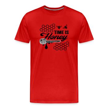 Hobby beekeeper loves honey "time is honey" - Men's Premium Organic T-Shirt - red - Front - Damien (186cm)