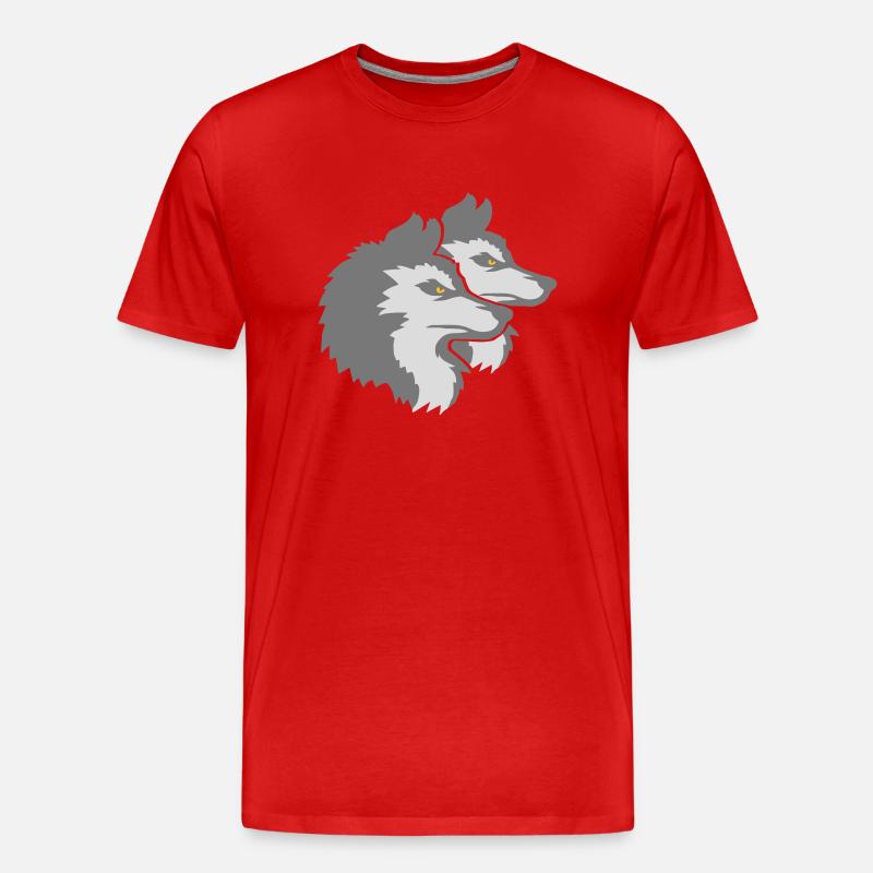 Team Logo Wolf Pack - Männer Premium Bio T-Shirt - Rot