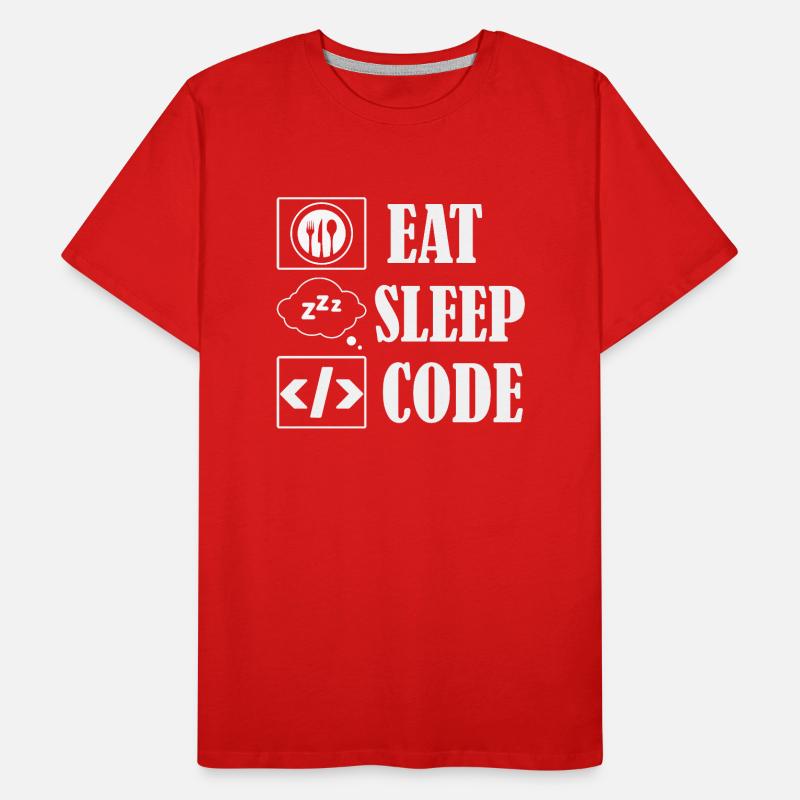 Eat Sleep Code Coding Software Männer Premium Bio T-Shirt