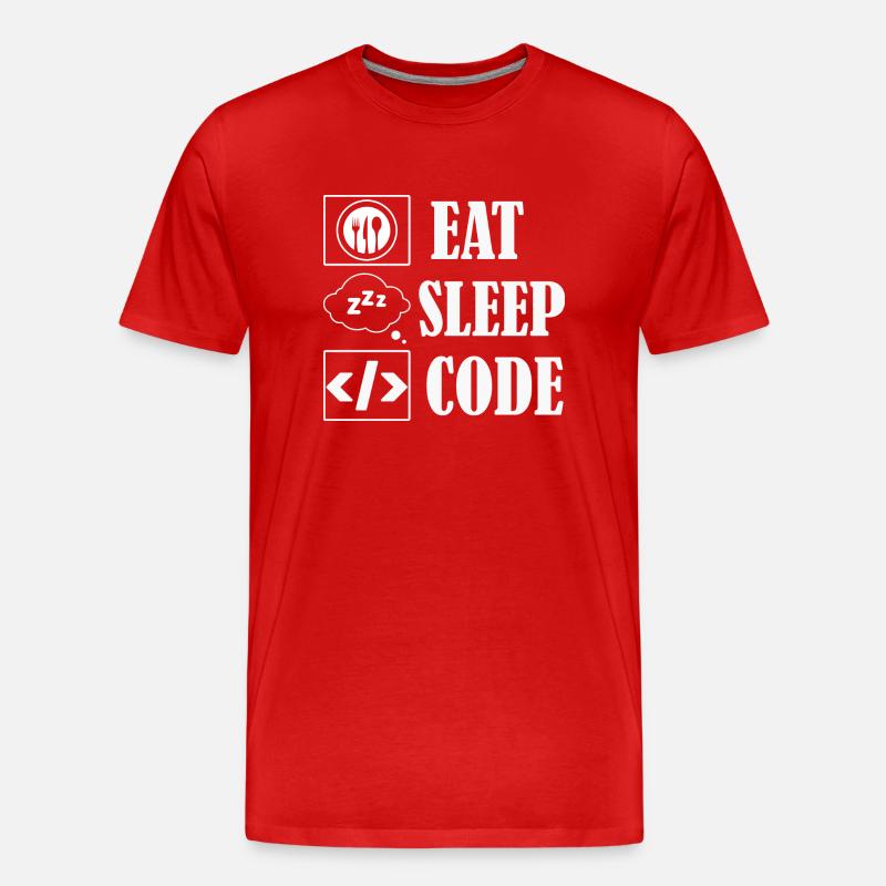 Eat Sleep Code Coding Software - Männer Premium Bio T-Shirt - Rot