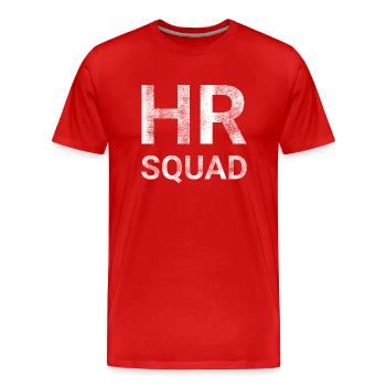 HR Squad - Men's Premium Organic T-Shirt - red - Front - Damien (186cm)