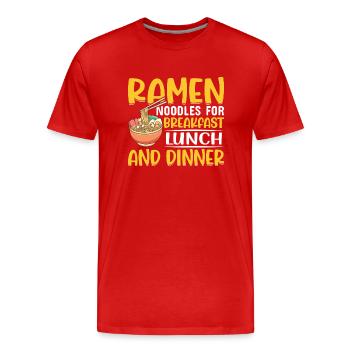 Ramen-Nudeln zum Frühstück, Mittag- und - Männer Premium Bio T-Shirt - Rot - Vorne - Damien (186cm)