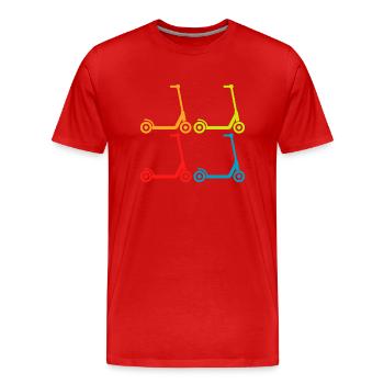 E-Scooter E-Roller Scooter - Männer Premium Bio T-Shirt - Rot - Vorne - Damien (186cm)
