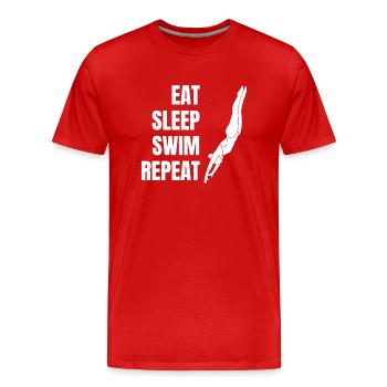 Schwimmerin Schwimmer Frau Schwimmverein Schwimmen - Männer Premium Bio T-Shirt - Rot - Vorne - Damien (186cm)