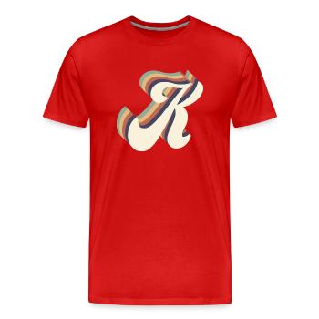 letter K - Men's Premium Organic T-Shirt - red - Front - Damien (186cm)